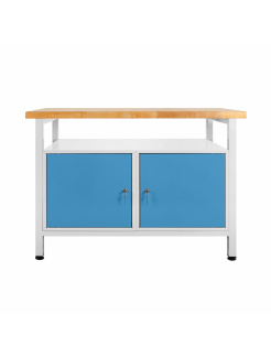 Pracovný stôl 1200mm, 2-dvierka, RAL 7035/RAL5012